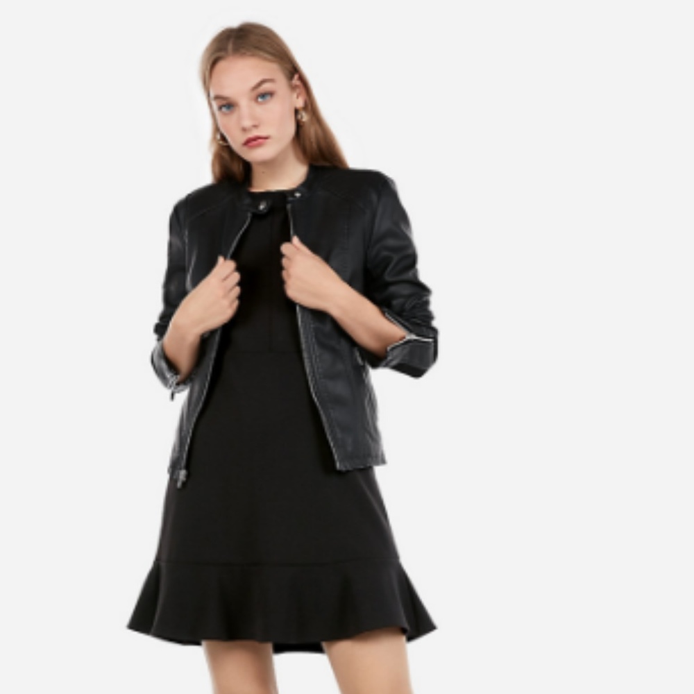 Express (Minus the) Leather Double Peplum Jacket